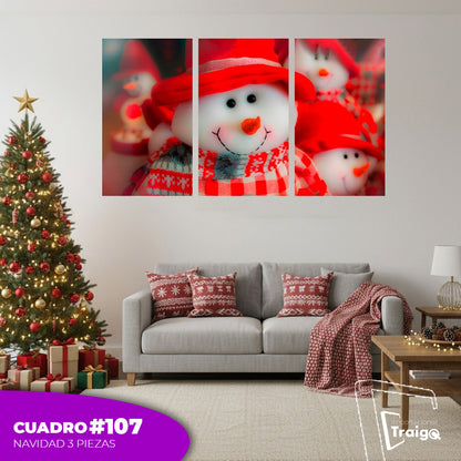 Cuadro Decorativo Navideño de 3 Piezas (120cm x 70cm)