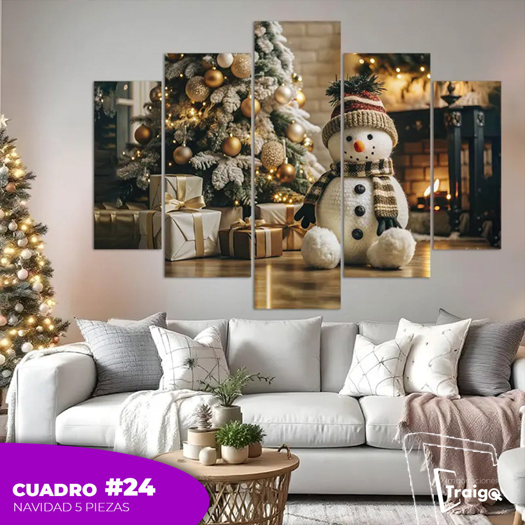 Cuadro Decorativo Navideño de 5 Piezas (114x78 cm)