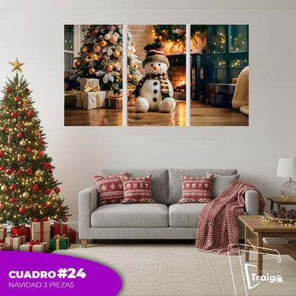 Cuadro Decorativo Navideño de 3 Piezas (120cm x 70cm)