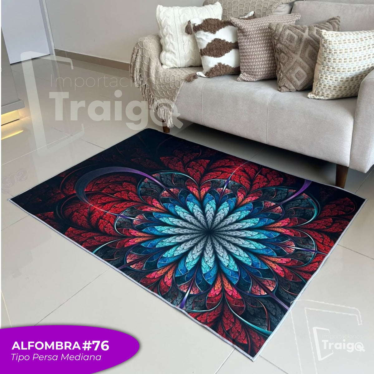 Alfombra Mediana Tipo Persa (100x150 Cm) MAYORISTA