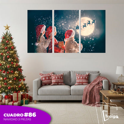 Cuadro Decorativo Navideño de 3 Piezas (120cm x 70cm)